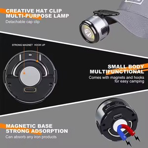Lampada frontale a LED ricaricabile USB con cappello bianco e rosso staccabile IP65 nominale per campeggio e escursioni all'aperto - Product Image 4