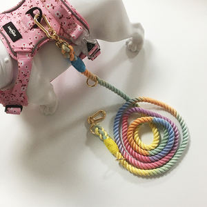 Fabricante al por mayor, accesorios de lujo reciclados para mascotas, collar de correa de perro de cuerda múltiple con gradiente trenzado hecho a mano - Product Image 6