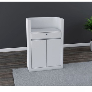 Mini table <span class=keywords><strong>de</strong></span> réception moderne bon marché Comptoir <span class=keywords><strong>de</strong></span> réception 80cm en bois blanc Petite réception à vendre - Product Image 5