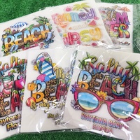 Transferts thermiques DTF en gros, motifs d'été pour t-shirts, vinyle de transfert thermique prêt à expédier, autocollants pour presse à chaud