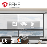Ventana Corredera EEHE con Certificación CE, Diseño de Canal de Aluminio con Rotura de Puente Térmico y Resistente al Viento, Ventana Corredera de Aluminio con Rejilla