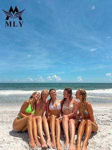 MLY Badebekleidungshersteller String-Micro-BH-Bikini mit Perlen Brasilianischer Tanga 2025 Großhandel Unterstützt personalisierte Badebekleidung - Product Image 3