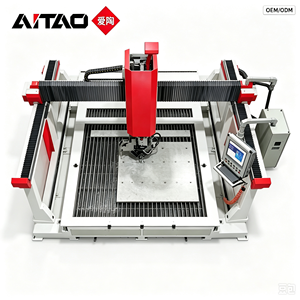 Machine de découpe CNC 5 axes intégrée avec lame de scie à pont et découpeur à jet d'eau pour pierre frittée, quartz, marbre, granit, plan de travail 1200 mm - Product Image 4