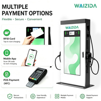 Chargeur EV AC double pistolet 22 kW avec écran publicitaire 43 pouces, station de recharge RFID OCPP 1.6J pour hôtels et parkings de centres commerciaux