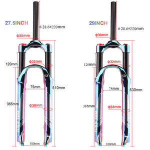 Horquilla de Bicicleta MTB Rainbow <span class=keywords><strong>27.5</strong></span>/29 Pulgadas con Suspensión de Aire, Recubrimiento al Vacío, Aleación de Aluminio, 120 mm, para Accesorios de Bicicleta - Product Image 2