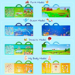 Pegatina reutilizable para niños, libro <span class=keywords><strong>de</strong></span> calcomanías <span class=keywords><strong>de</strong></span> inosaur, temporada <span class=keywords><strong>de</strong></span> aprendizaje educativo - Product Image 5