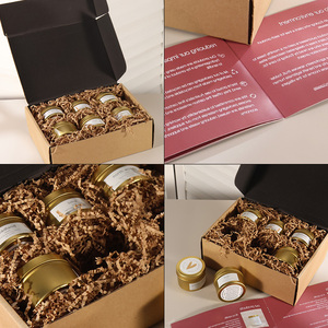 Boîte à bougies d'aromathérapie en carton ondulé avec laminage mat et doublure en éponge pour logo imprimé avec revêtement UV en gazon - Product Image 2
