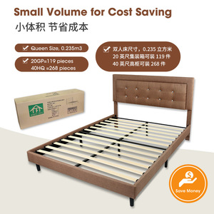 Upholstered <b>Bed</b> <b>Frame</b> Queen Size With Tufted Headboard For Hotel And Home Use - Product Image 5