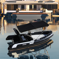 Bateau pneumatique de pêche Zhenbo 18 pieds Patrol RIB 540, yacht de luxe, coque en fibre de verre à fond en V profond, Hypalon PVC, avec pont solaire pour plongeur
