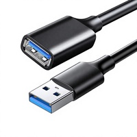 Câble d'extension USB 3.0 mâle-femelle tressé en PVC pour transfert de données, compatible avec téléphones portables, disques durs, décodeurs et tablettes d'écriture manuscrite