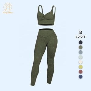 Pantalones deportivos acanalados para <span class=keywords><strong>mujer</strong></span>, <span class=keywords><strong>camiseta</strong></span> <span class=keywords><strong>interior</strong></span> deportiva, conjunto de pantalones de <span class=keywords><strong>ciclismo</strong></span>, ropa deportiva para <span class=keywords><strong>mujer</strong></span>, ropa de Yoga - Product Image 4