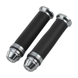 Poignées de guidon de moto avec embout de guidon Racing CNC en aluminium et caoutchouc souple universelles pour guidon de 7/8 "(22 mm) (noir) - Product Image 5