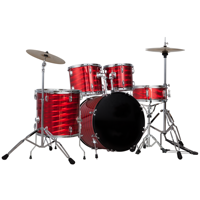 Wholesale OEM Custom 5-piece Adjustable Acoustic Drum Set with Metal & Wood Poplar Shell 2 Cymbals Hardware for Music Beginners