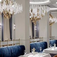 Lustre LED en métal de grande taille, style moderne, personnalisable, pour hôtel, restaurant, maison, villa, centre commercial