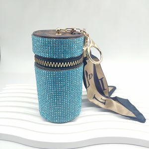 Bolso de labial con incrustaciones de diamantes, Bolso de moda tipo cubo, Bolso para pendientes, Pañuelo de seda para bolso, Llavero, Colgante decorativo - Product Image 2