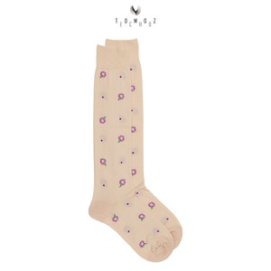 Chaussettes fines pour femmes, au-dessus du genou, à motif floral, ultra-douces, extensibles, respirantes, antibactériennes, tricotées, pour l'été, pour un confort tout au long de la journée - Product Image 1