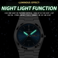 Montres décontractées pour hommes BINBOND, montre en acier inoxydable pour hommes, montre-bracelet à quartz tendance pour affaires avec aiguilles lumineuses