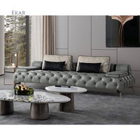 Modernes Luxus-Schlafs ofa Neues Design Luxus-Leder-Wohnzimmer möbel Modular für Villa Holz-und Metall material