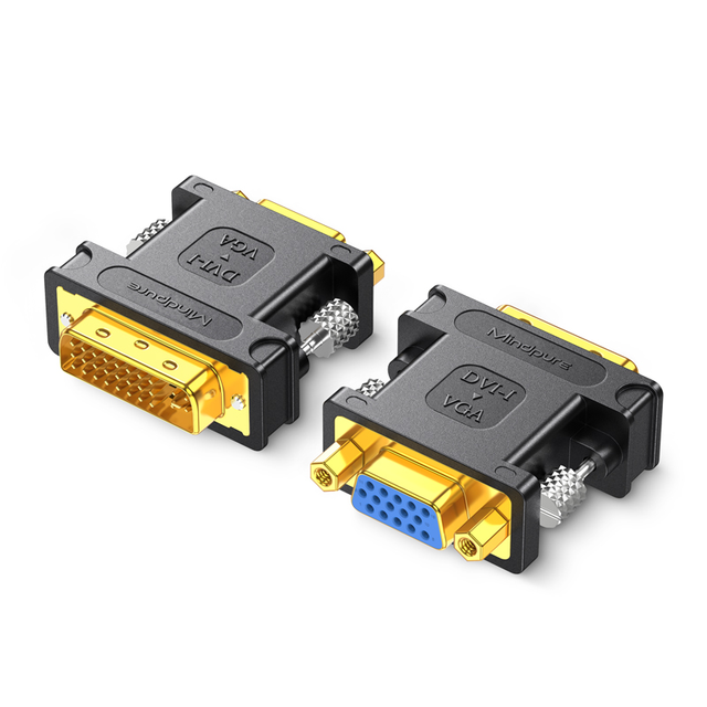 Mindpure DVI to VGA Adapter,DVI 24+5 Male to VGA Female Converter,DVI-I to VGA Connector, Stable Connection for Graphics Card Pc