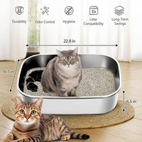 Lettiera per gatti rettangolare esclusiva transfrontaliera, extra-large, a doppio strato, con filtro, facile da pulire, antigraffio, antispruzzo