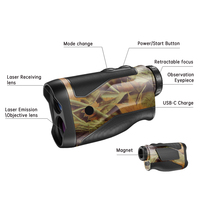 Télémètre laser longue distance étanche portable de haute qualité personnalisé à grossissement 6X pour la chasse à affichage rouge