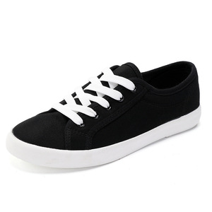 Zapatillas Deportivas Ligeras de Plataforma Baja para Mujer, de Lona Negra, Cómodas, con Cordones, para Estudiantes y Parejas, para Invierno, Verano y Otoño - Product Image 6