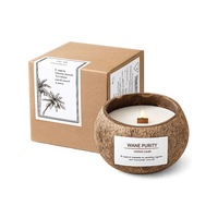 Bougie parfumée artisanale en cire de soja dans un coffret cadeau créatif en coquille de noix de coco, marque privée OEM, décoration d'intérieur, chambre à coucher, cadeau d'anniversaire