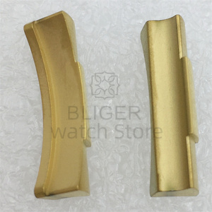 Bliger 20mm en acier inoxydable incurvé lien fin connexion sans couture <span class=keywords><strong>montre</strong></span> respirant <span class=keywords><strong>bracelet</strong></span> en <span class=keywords><strong>cuir</strong></span> en caoutchouc - Product Image 3