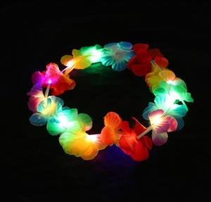 Serre-tête lumineux LED L-2902 Hawaïen, couronne florale artificielle pour mariage, idéal pour la plage et les fêtes tropicales - Product Image 1