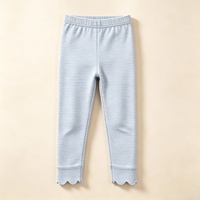 Leggings extensibles pour filles à la mode, avec bordure festonnée, doux, élastiques, coupe ajustée, pantalons pour enfants pour tous les jours, l'école, la danse, les fêtes