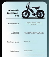 Vélo électrique personnalisé rapide 20 pouces 48V 13Ah avec moteur roue arrière, frein à disque et pneus larges, VTT hybride électrique pour adultes