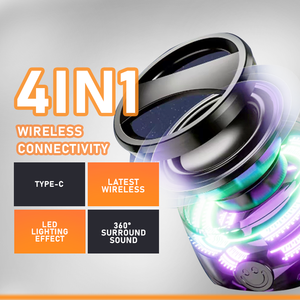 Mini không dây di động LED ngoài trời Máy tính để bàn Stereo loa từ tính, có thể được sử dụng như một người giữ điện thoại - Product Image 3