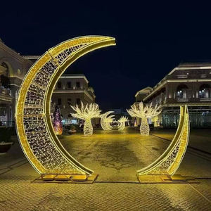 LED con motivo motivo lanterna 3D in stile arabico in PVC decorazione di nozze IP65 per matrimoni natalizi Eid Mubarak Ramadan - Product Image 3