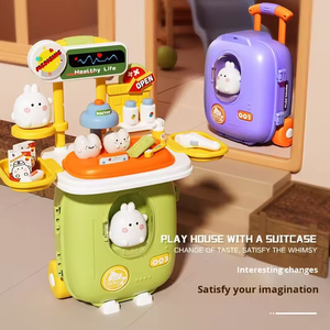 Valise de jeu de cuisine pour enfants, sac à dos de rangement en pâte à modeler motif lapin mignon, accessoires et outils médicaux réalistes, ensemble de jeu de cuisine - Product Image 2