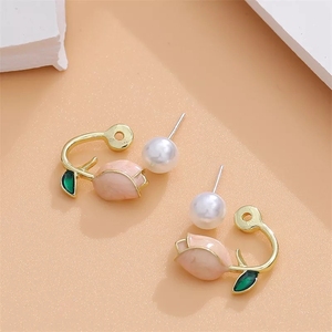 Nuevo pendiente de flor Rosa verano pequeño diseño de tulipán fresco elegante moderno <span class=keywords><strong>Stud</strong></span> pendientes - Product Image 4