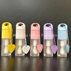 ISMAN Flacon vide de 4 ml pour gloss à <span class=keywords><strong>lèvres</strong></span>, givré, violet, blanc, rose, avec grand pinceau, accessoire en forme de cœur et chaîne, tubes de conteneur pour gloss - Product Image 5