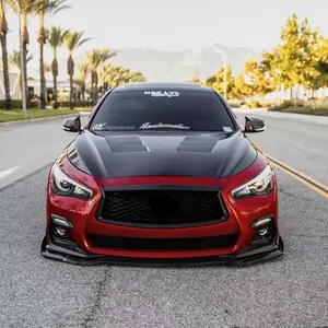 Pour Q50 Q50S 2014-2017 Q50 Q50S 2018-2021 : Grille avant de remplacement en nid d'abeille, grille supérieure de capot de style racing, kit carrosserie - Product Image 2