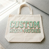 Patchs brodés 3D à sequins personnalisés de haute qualité avec logo, thermocollants, OEM, pour jeans, vestes et sacs