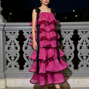 Vestido Elegante T9005, Ropa de <span class=keywords><strong>Boutique</strong></span>, Camisola de Alta Calidad, Falda Larga, Falda Multicapa a la Moda, Vestido sin Hombros - Product Image 1