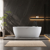 Baignoire autoportante contemporaine en acrylique pour intérieur à bas prix, design de salle de bains moderne avec accessoire d'égouttage