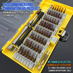 Juego de destornilladores 60 en 1 de acero S2, kit de herramientas de precisión para reparación de teléfonos móviles - Product Image 2