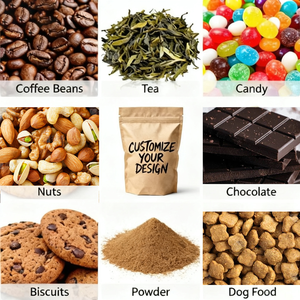 Sacs alimentaires en papier kraft personnalisés, autoportants, avec fermetures à glissière refermables, adaptés à l'emballage des noix et des fruits secs - Product Image 6