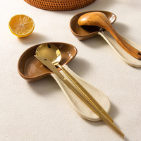 Support à cuillères en céramique fait main, motif champignon vintage, écologique, personnalisable avec logo, compatible lave-vaisselle/micro-ondes/four