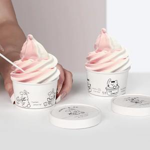 บรรจุภัณฑ์ไอศกรีมแบบกำหนดเองขนาด 3 ออนซ์ พร้อมช้อน วัสดุย่อยส<span class=keywords><strong>ลาย</strong></span>ได้ ปลอดภัยสำหรับเด็ก งานปาร์ตี้ และงานจัดเลี้ยง - Product Image 2