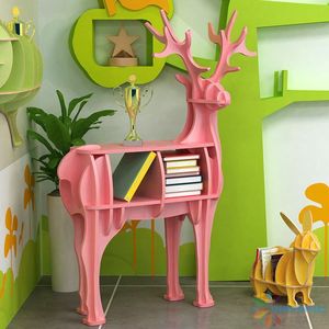 Étagères en forme de cerf de style nordique moderne Chiquitos, couleur bois naturel, pour la maison, le bureau, le salon, la maternelle - Product Image 2