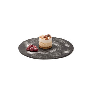 Assiettes en <span class=keywords><strong>ardoise</strong></span> de qualité <span class=keywords><strong>alimentaire</strong></span> en gros, plats ronds noirs, vaisselle en <span class=keywords><strong>ardoise</strong></span>, <span class=keywords><strong>assiette</strong></span> à sushi, planche à fromage ronde, planche à pain noire - Product Image 4