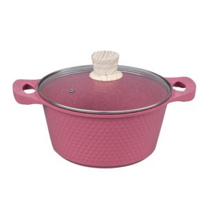 Ensemble de 10 casseroles en aluminium diamanté avec couvercle en verre, moulage sous pression, induction, 16/20/24/28 cm, idéal pour la cuisine à domicile - Product Image 2