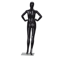 Fábrica al por mayor tamaño real de tela de plástico de cuerpo completo maniquí femenino negro