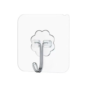 Stainless Steel Wall <b>Hook</b> Rectangle Shape Self-Adhesive Transparent Base Minimalist Design for Clothing Storage - Product Image 3