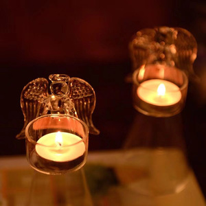 European Creative Blown Glass <strong>Angel</strong> Candlestick <strong>Holder</strong> Handmade Wholesale for Weddings and Christmas Occasions - Product Image 2